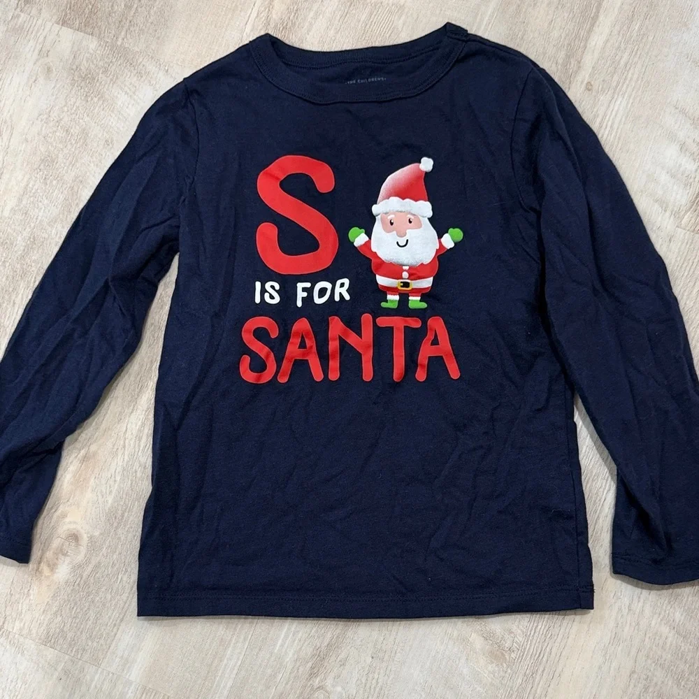 The Children's Place Navy Santa Long Sleeve Tee